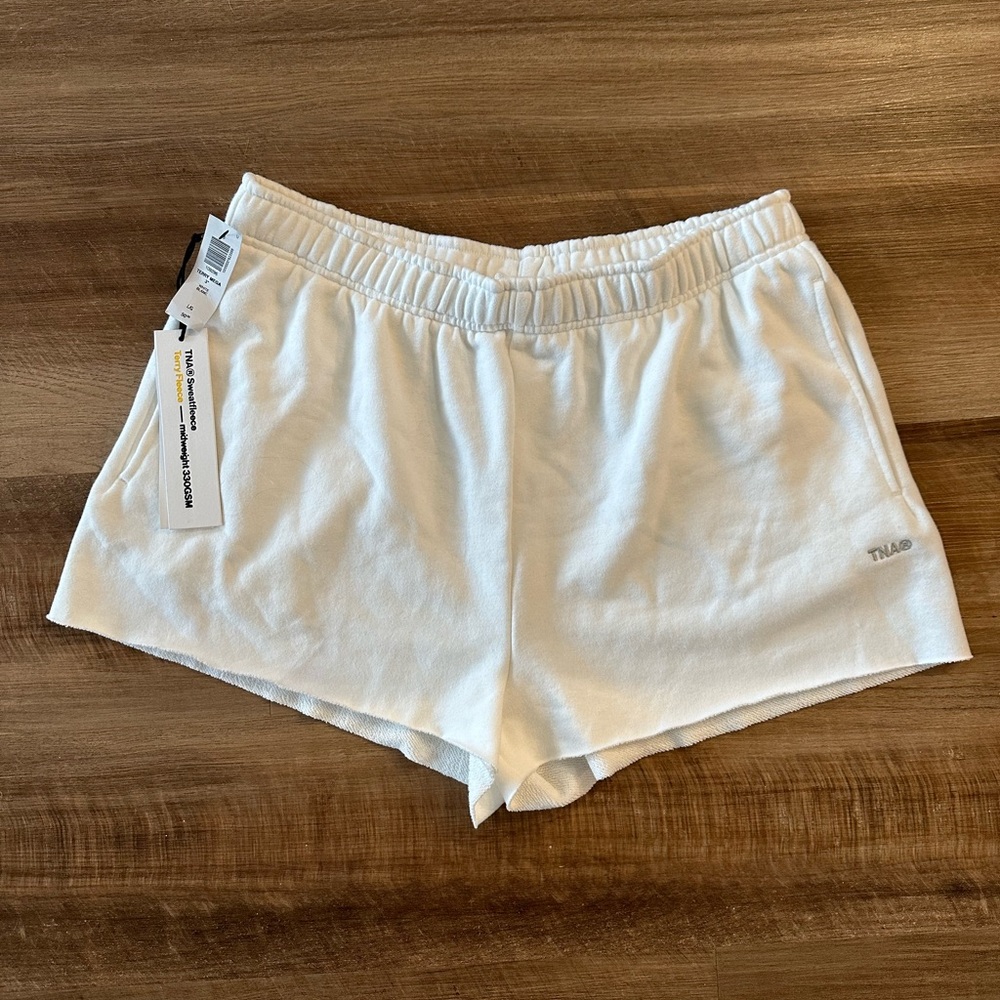 TNA Terry Fleece 3inch White Shorts